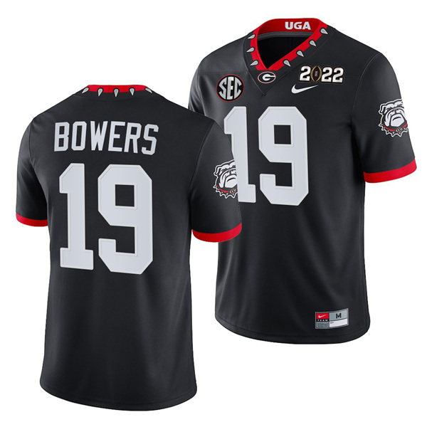 Men’s Georgia Bulldogs #19 Brock Bowers 2022 Patch Black College Football Stitched Jersey Men’s Georgia Bulldogs #19 Brock Bowers 2022 Patch Black College Football Stitched Jersey